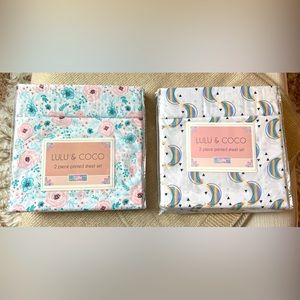 Lulu & Coco 2 Sets of Twin Sheet Sets - Floral Set and Half Moon Set